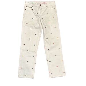 Lilly pulitzer mainline cropped white nautical jeans